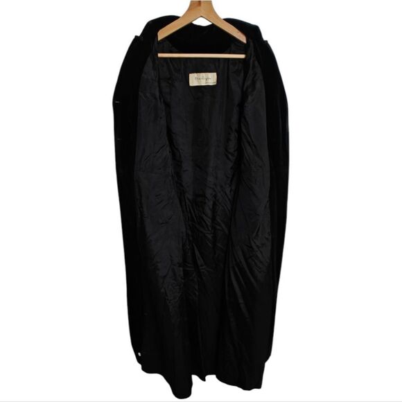 Vintage Gothic Style Velvet Velour Women's Black Trench Coat Size S - Picture 11 of 15